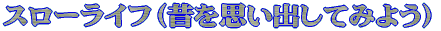 �X���[���C�t�i�̂��v�������Ă݂悤�j